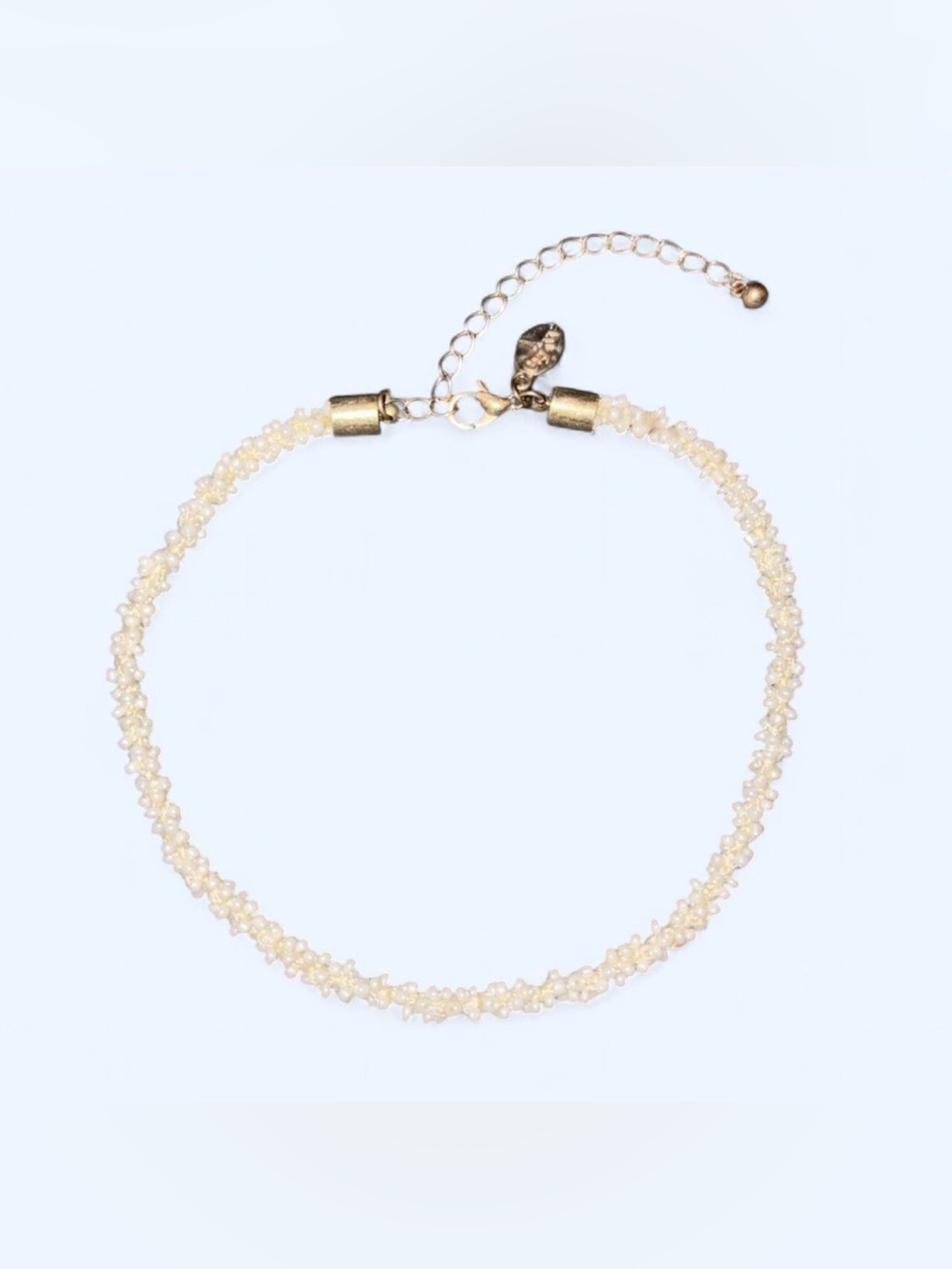 White Pearl Beaded Choker Necklace